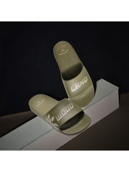 WOODLAND - Mens Printed Slip On Sliders-Olive