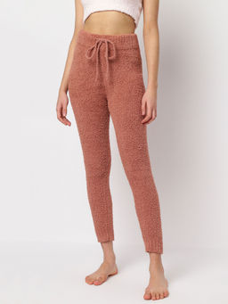 Missguided - Recycled Mocha Fluffy Knit Joggers