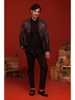 KALPRAAG - Vamya Bottle Green Kurta and Pant with Coat