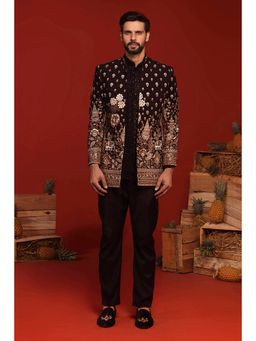 KALPRAAG - Sukrit Black Kurta and Pant with Coat
