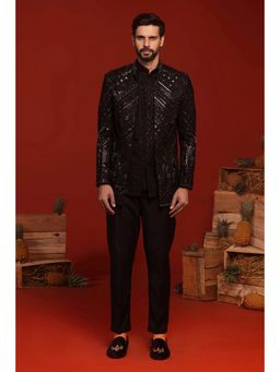 KALPRAAG - Anmay Black Kurta and Pant with Coat