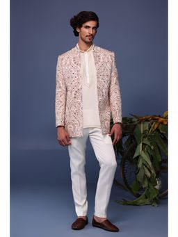KALPRAAG - Multi-Colour Viscose Embroidered Kurta with Jacket and Trouser