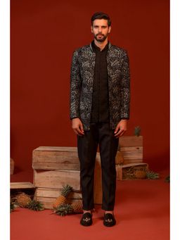 KALPRAAG - Rithvik Black Kurta and Pant with Coat