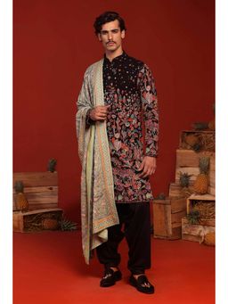 KALPRAAG - Shashwat Black Kurta with Patiala Pant and Dupatta