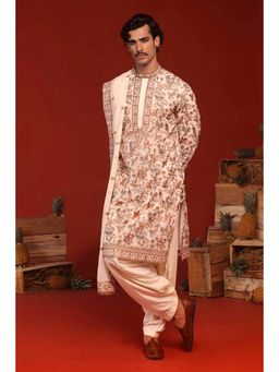 KALPRAAG - Sarang Ivory Kurta with Patiala Pant and Dupatta