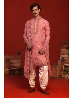KALPRAAG - Akshaj Onion Pink Kurta with Patiala Pant and Dupatta