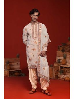 KALPRAAG - Veerendra Light Blue Kurta with Patiala Pant and Dupatta