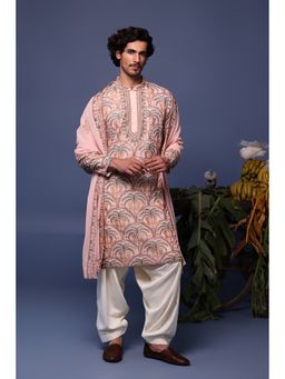 KALPRAAG - Pink Viscose Embroidered Kurta with Salwar and Dupatta