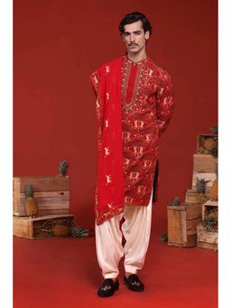 KALPRAAG - Shikhar Maroon Kurta with Patiala Pant and Dupatta