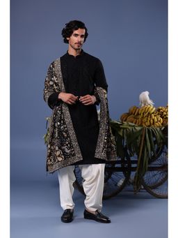 KALPRAAG - Black Viscose Embroidered Kurta with Salwar and Dupatta