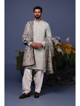 KALPRAAG - Blue Viscose Embroidered Kurta with Salwar and Dupatta