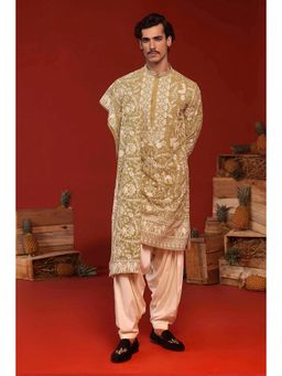 KALPRAAG - Mrityunjay Mehandi Green Kurta with Patiala Pant and Dupatta