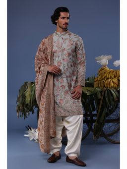 KALPRAAG - Blue Viscose Embroidered Kurta with Salwar and Dupatta