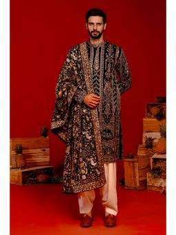 KALPRAAG - Rudra Black Kurta with Patiala Pant and Dupatta