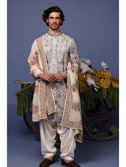KALPRAAG - Blue Viscose Embroidered Kurta with Salwar and Dupatta