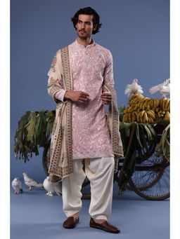 KALPRAAG - Pink Viscose Embroidered Kurta with Salwar and Dupatta