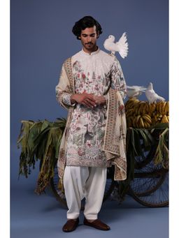 KALPRAAG - Ivory Viscose Embroidered Kurta with Salwar and Dupatta