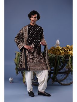 KALPRAAG - Black Viscose Embroidered Kurta with Salwar and Dupatta