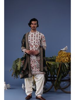 KALPRAAG - Ivory Viscose Embroidered Kurta with Salwar and Dupatta