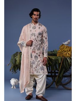 KALPRAAG - Pink Viscose Embroidered Kurta with Salwar and Dupatta