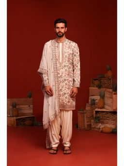 KALPRAAG - Chinmay Ivory Kurta with Patiala Pant and Dupatta