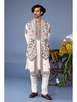 KALPRAAG - Pink Viscose Embroidered Kurta Jacket Set
