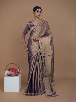 Huts and Looms - Purple Solid Saree