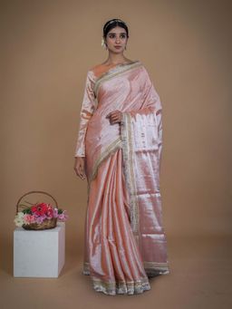Huts and Looms - Orange Solid Saree