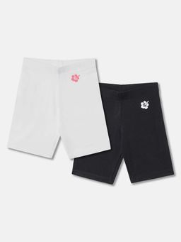 R&B - Cotton Blend Slim Fit Elastic Waist Clean Hem Girls Shorts (Pack of 2)