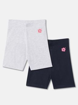 R&B - Cotton Blend Slim Fit Elastic Waist Clean Hem Girls Shorts (Pack of 2)