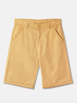 R&B - Cotton Relaxed Fit Buttoned Waist Solid Boys Shorts
