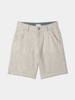 R&B - Linen Blend Relaxed Fit Mid Waist Clean Hem Boys Shorts
