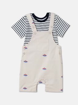 R&B - Cotton Short Dungaree Boys Dungaree with Tshirt