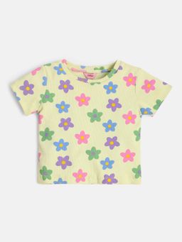 R&B - Denim Regular Fit Hem Girls Dungaree with Top