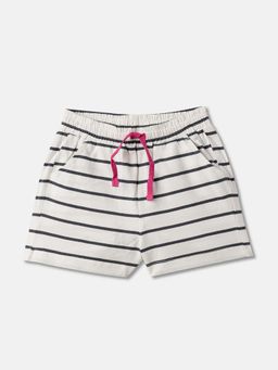 R&B - Cotton Striped Elastic Waist Clean Hem Girls Shorts