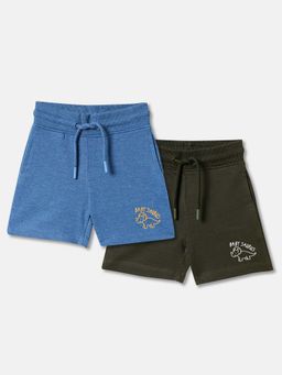 R&B - Cotton Relaxed Fit Drawstring Waist Clean Hem Boys Shorts (Pack of 2)
