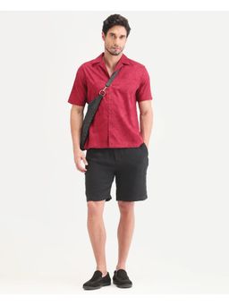 Rare Rabbit - Black Nylon Viscose Relaxed Shorts