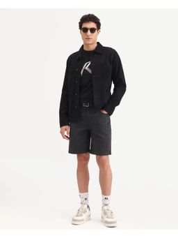 Rare Rabbit - Grey Garment Dyed Relaxed Denim Shorts