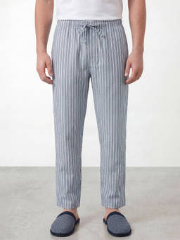 R&B - Blue Stripes Cotton Regular Fit Pant