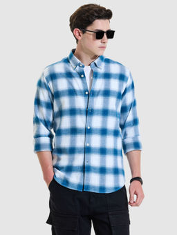 Snitch - Men Blue Checks Casual Shirt