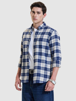 Snitch - Men Blue Checks Casual Shirt