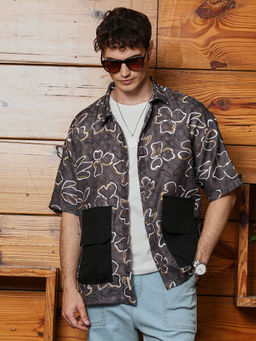 Campus Sutra - Men Brown Printed Casual Shirt