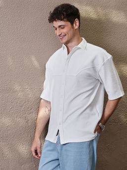 Campus Sutra - Men White Solid Casual Shirt