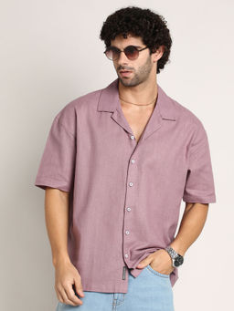 Campus Sutra - Men Pink Solid Casual Shirt
