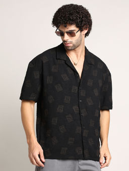 Campus Sutra - Men Black Printed Casual Shirt