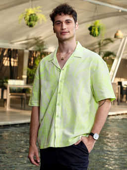 Campus Sutra - Men Green Printed Casual Shirt