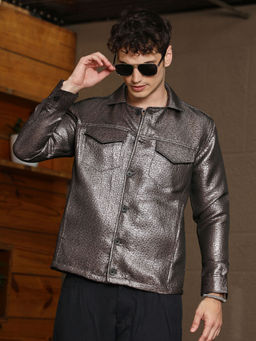 Campus Sutra - Men Grey Self Design Casual Shirt