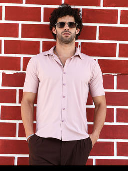 Campus Sutra - Men Pink Solid Casual Shirt