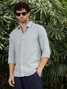 Campus Sutra - Men Grey Checks Casual Shirt