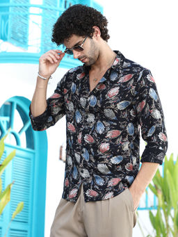 Campus Sutra - Men Black Printed Casual Shirt